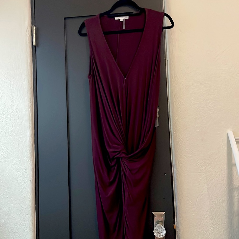 Gorgeous Young Fabulous and Broke - burgundy 3/4 length dress